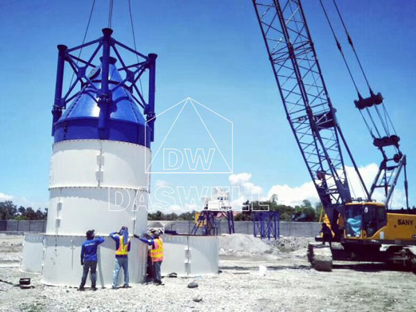 the installation of cement silo