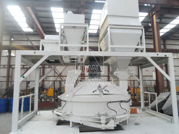 the planetary concrete mixer with platform and hopper