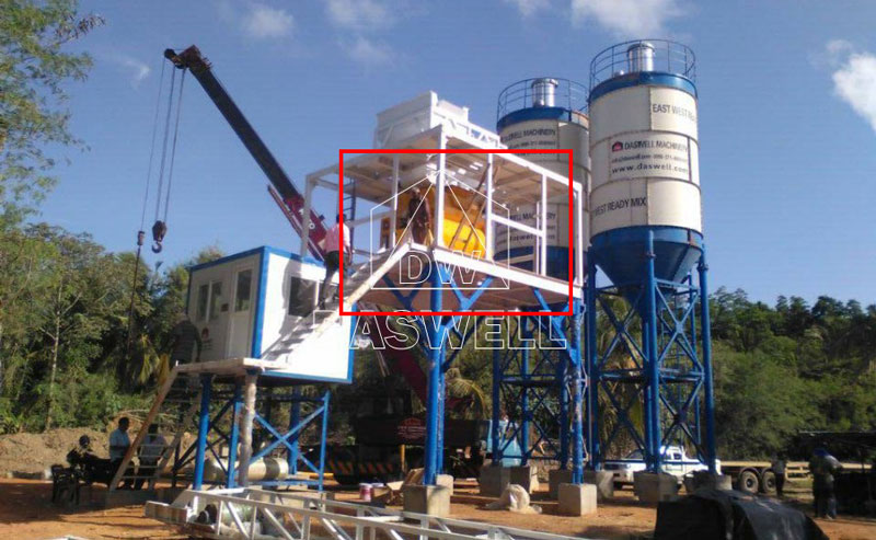 the twin shaft mixer of concrete plant