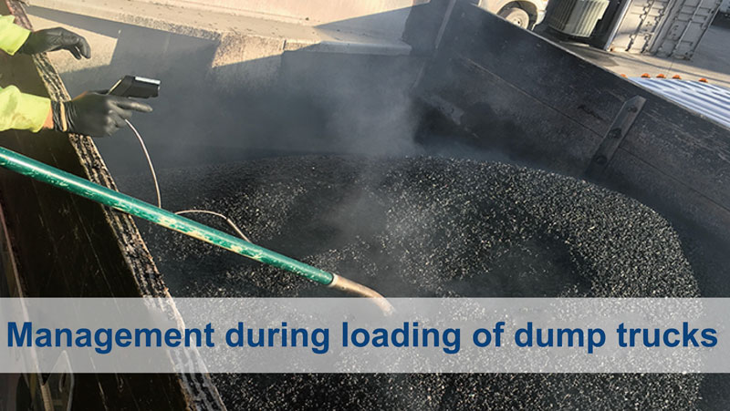 management of dump truck when loading