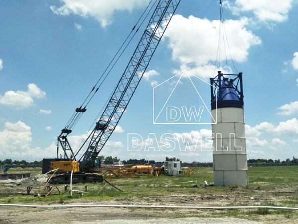 the installation of concrete silos