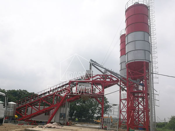 YHZS100 mobile concrete batching plant