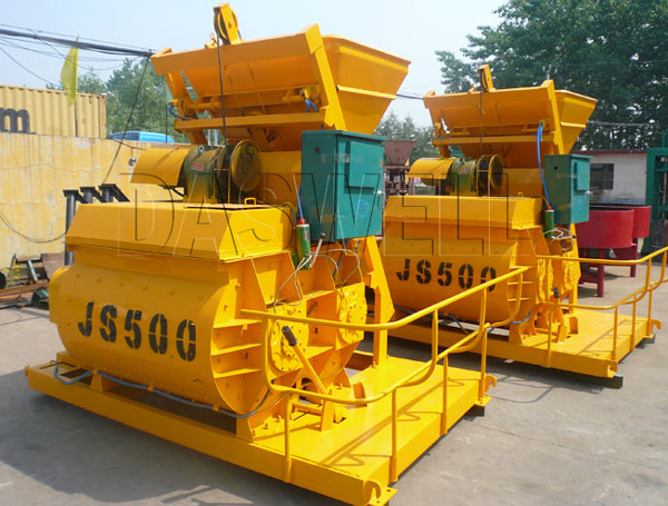 JS500 twin shaft concrete mixer