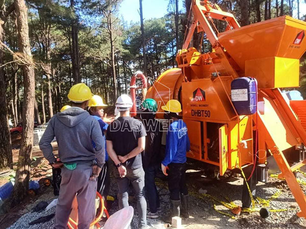 commissioning DHBT50 concrete pump